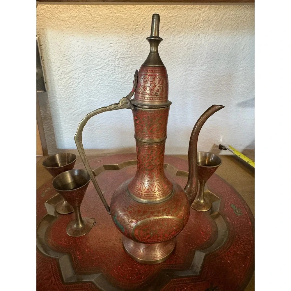 Vintage‎ Dallah Enameled Tea Pot Set